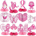 Pickmesh 12 Pieces Breast Cancer Awareness Table Decoration Honeycomb by Pickmesh