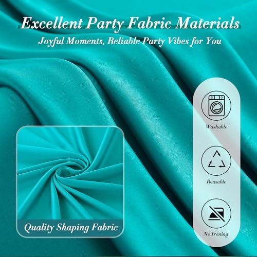 10 ft x 40 ft WWrinkle Free Turquoise Backdrop Curtain for Parties, Thick Polyester Teal Photo Backdrop Drapes,8 Panels 5ft x 10ft for Baby Shower Wedding Engagement Birthday Mermaid Party - Image 4