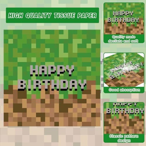 140pcs Green Birthday Party Decorations Green Plates Napkins Party Supplies Disposable Paper Cups Tableware Set for Boys Kid Teen Birthday Decor Serves 20 - Image 6