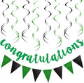 Outus Congratulations Banner with Triangle Flag 12 Swirls,Black, Green by Outus