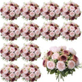 Geosar 24 Bundles Artificial Peonies Flowers,Dusty Rose by Geosar