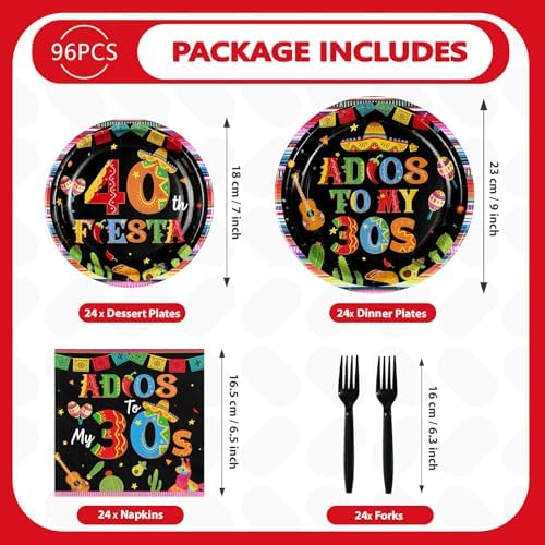 96 Pcs Adios to My 30S Party Decorations for Adults, Serves 24 - Image 5