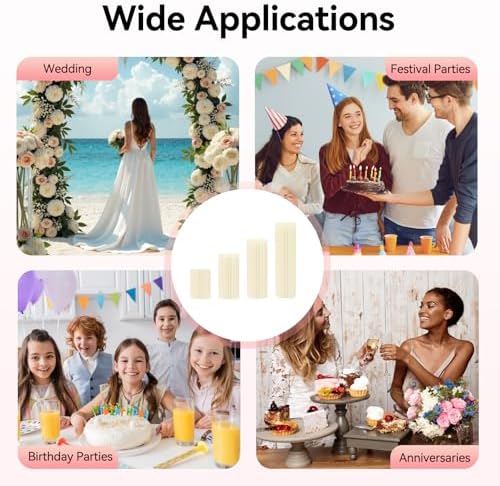 4Pcs Cylinder Stands for Party Foldable Cardboard Centerpiece Display Round Stands Centerpiece Cake Pedestal Stand 55-66LBS for Wedding Party Birthday Decor 40/60/80/100cm High (4Pcs) - Image 7