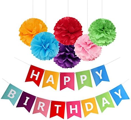 Fecedy Colorful Happy Birthday Banner Bunting Pre-Strung No DIY for Birthday Party Decorations (Multi) - Image 7