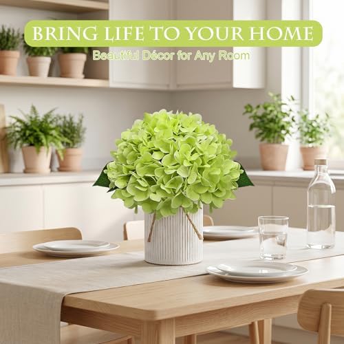 Set of 6 Artificial Flower Table Centerpieces (Light Green, 6 X Flower Table Centerpieces) - Image 4