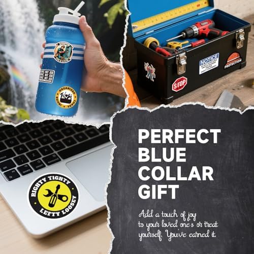 250+ Hard Hat Stickers for Adults - Funny Sticker Book for Water Bottle, Helmet, Cars, Tool Box, Truck, Motorcycle, Cooler, Laptop - Blue Collar Cool Fun Hardhat Stickers Gifts for Men, Waterproof - Image 7