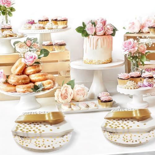 Serve 35 Guests Pink and Rose Gold Plates and Napkins Party Supplies - Image 7