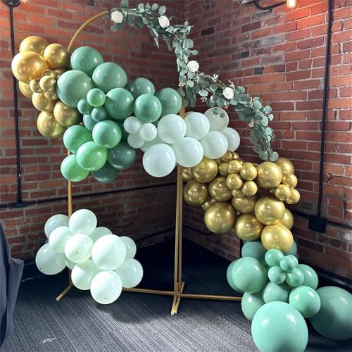 Sage Green Balloons Set, 60Pcs 12 Inch Olive Macaron Pastel Green Balloons with Metallic Confetti Gold Jungle Latex Balloon for Birthday Party Woodland Safari Baby Bridal Shower Decorations Supplies - Image 3
