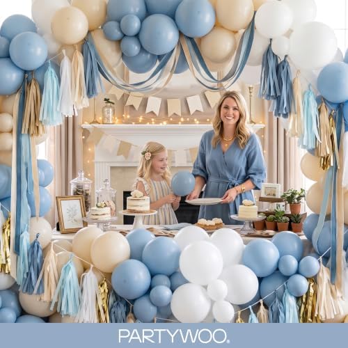 PartyWoo Dusty Blue Balloons 50pcs Slate Blue Boho Neutral Color 12 Inch - Image 5