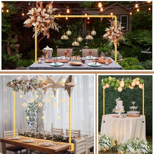 Over The Table Rod Stand with Clamps Gold Table Balloon Arch Frame - Image 6