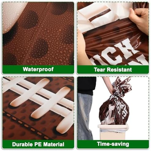NatNarr 3 Pack Plastic Football Tablecloths, Superbowl Party Decorations - Image 4