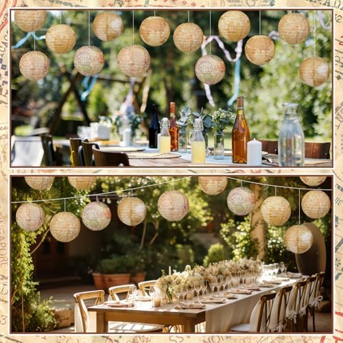 Panelee 12 Pcs Travel Themed Party Decorations Bon Voyage Hanging Lanterns - Image 3