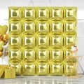 NISOCY 25PCS Metallic Light Gold Square Foil Balloons Wall Backdrop by NISOCY