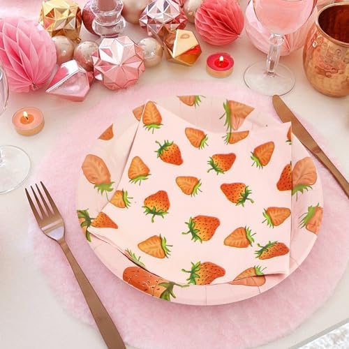 40PCS Strawberry Birthday Paper Plates and Napkins Party Set - Image 5