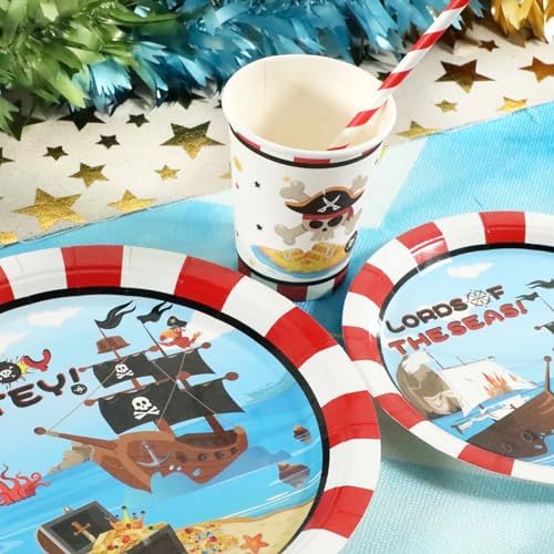 Recheel Pirate Party Decorations Plates Set, Pirate Themed Party Supplies - Image 4