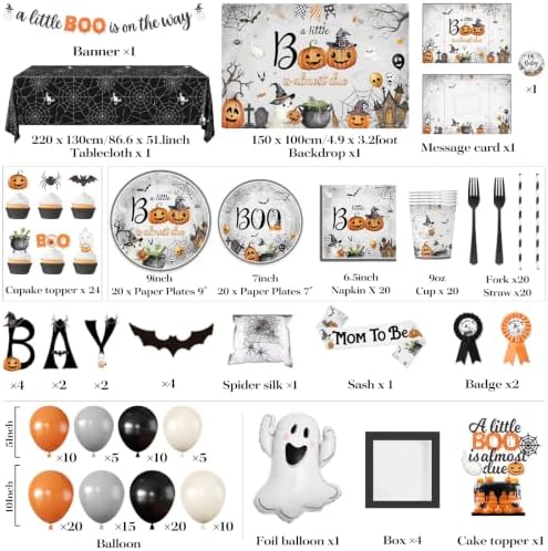 A Little Boo Is Almost Due Baby Shower Decorations for Boys Girls Baby Shower Party - Image 3