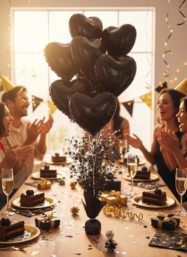 6 Pack Metallic Foil Spray Centerpiece Stars for Wedding, Birthday, Anniversary, Christmas Table Decor, Holiday Festival Baby Shower Graduation Mantle Party Decorations (Black SF) - Image 5