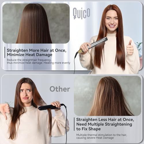 Quico Hair Straightener, Professional Flat Iron with Hair Care Dual Voltage - Image 3