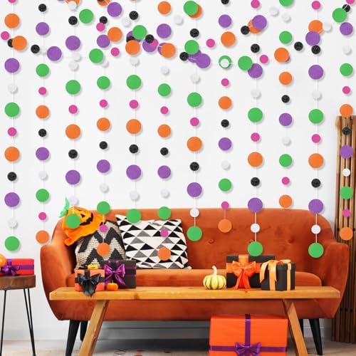 Outus 10 Pieces Halloween Colors Round Dots Garland Party Hanging Decor - Image 4