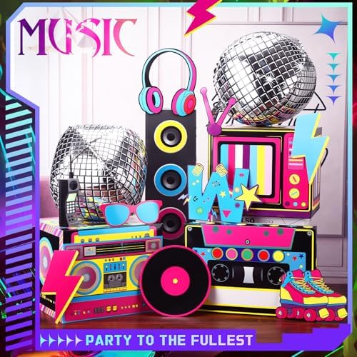 14pcs 80s 90s Party Decorations, Hip Hop Music Theme Accessories - Image 4