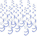 32 PCS Blue Hanging Swirl, Sparkle Ceiling Hanging Decorations, Plastic Streamer Party Decorations for Birthday, Ocean Theme, Baby Shower, Winter Party, Independence Day, 4th of July by PARTVON
