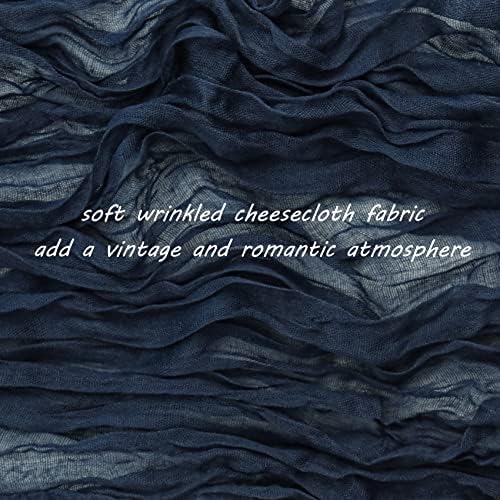35x72 Inch Navy Blue Cheesecloth Table Runner Wedding Birthday Party Decor - Image 3