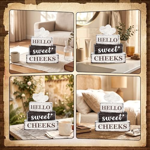 4 Pcs Bathroom Wooden Tiered Tray Decor, Bathroom Table Decorations - Image 6