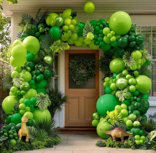 Double Stuffed Green Balloon Arch - Image 7