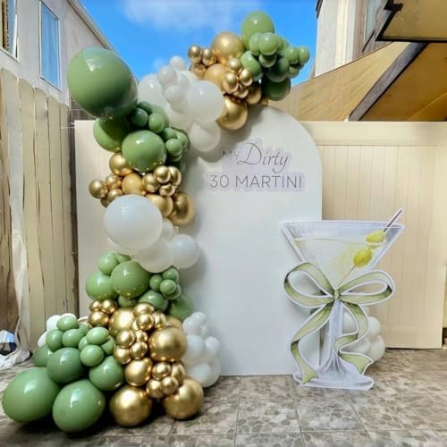 Sage Green Gold White Balloons for Baby Shower Birthday Party Decorations - Image 4