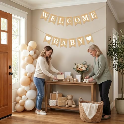 Welcome Baby Banner – Rustic Baby Shower Decorations, Gender Neutral Baby Shower Decor, Pre-Strung Shower Sign, Baby Boy Banner for Party Wall Backdrop - Image 5