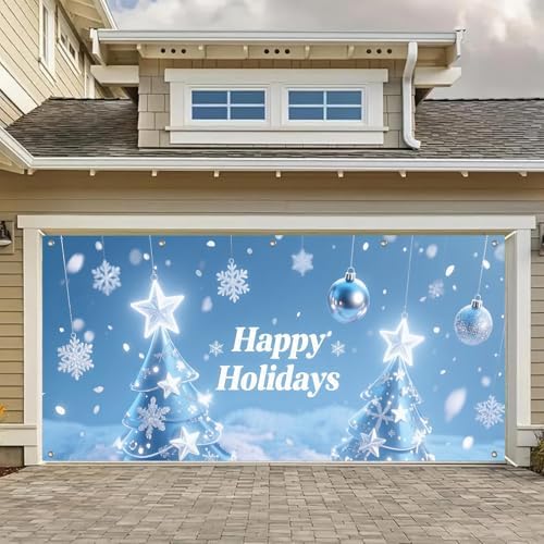 HOMETITUTE Christmas Holidays Garage Door Cover Banner 13x6ft Polyester by HOMETITUTE