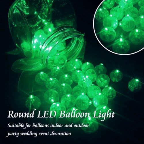 50pcs Balloon Lights Mini LED Lights Round Long Standby Time Ball Lamps for Paper Lantern Birthday Party Christmas Halloween Decoration Green Plastic - Image 5