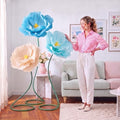 3 Pcs 5ft Large Paper Mix Color Poppy Flower Giant Artificial Poppy by Maysing