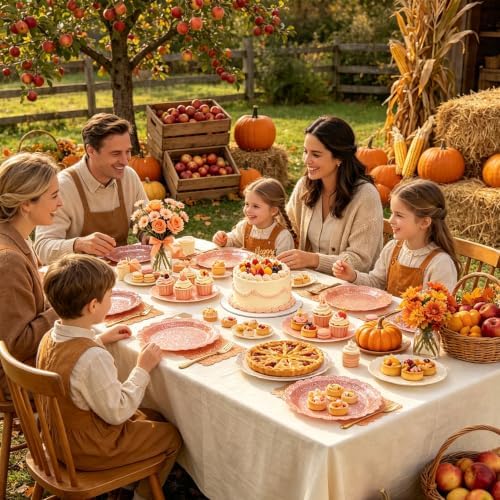 Iridescent Orange Party Plates and Napkins Supplies for Fall Parties 40 Set - Image 6