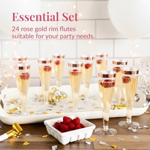 Prestee Disposable Champagne Flutes, 4.5 oz Plastic Champagne Glasses - Image 4