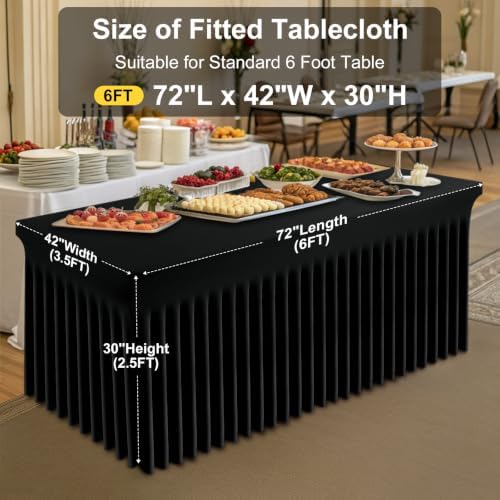 Smiry Spandex Elastic Fitted Table Cloth Skirt for 6FT Rectangle Table - Image 3