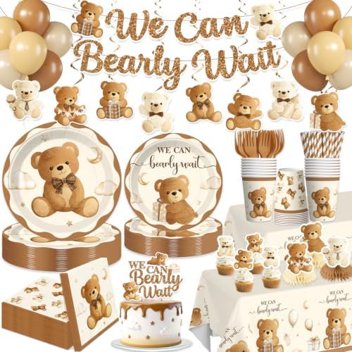 Xynic Brown Bear Baby Shower Decorations,Serves 25 Guests by Unknown