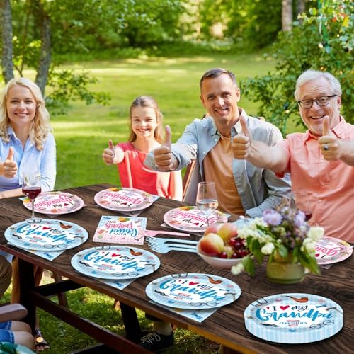 gisgfim 96Pcs Grandparents Day Party Supplies Paper Plates Napkins - Image 6