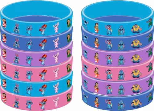 KOENI 86pcs Stitch Birthday Party decorations Set Included 12 Bracelets, 12 Acrylic Pins, 12 Keychains, 50 Stickers, - Image 4