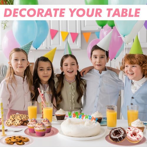 Zhehao 120 Pcs Disposable Paper Dessert Plates and Napkins Set, 7 Inch Party Cake Appetizer Plate with Napkin for Birthday Baby Shower Wedding Easter(Dusty Pink) - Image 3