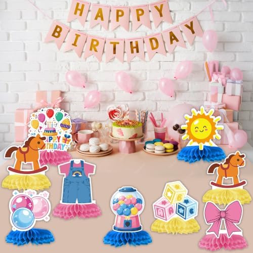 9 Pcs Kids Learning Show Theme Party Decorations, Honeycomb Centerpieces - Image 6