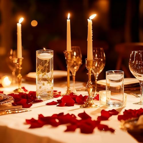 UDU 12 Set Glass Vases for Centerpieces with 24 White Floating Candles 80000 Vase Filler 6 Pearl String Party Event Home Wedding Centerpieces for Tables Decorations - Image 2