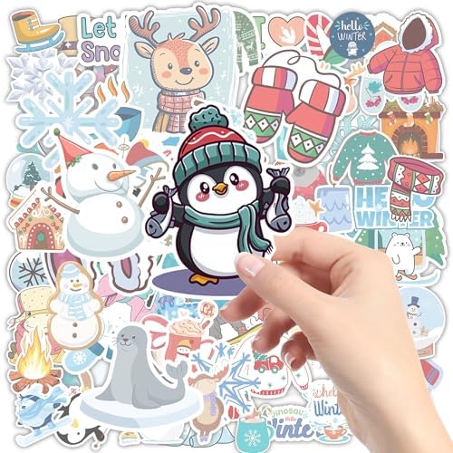 OHOME Winter Stickers | 100 PCS Snowflake Stickers for Kids - Vinyl Winter Games Toys Gifts Activities Party Favors Supplies - Snowman Crafts Bulk for Classroom Home - Image 3