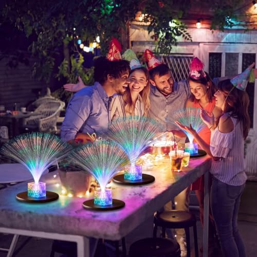 Amylove 4 Pcs Mini Fiber Optic Lamp Glow Party Favors, Clear, 16 Inch - Image 4