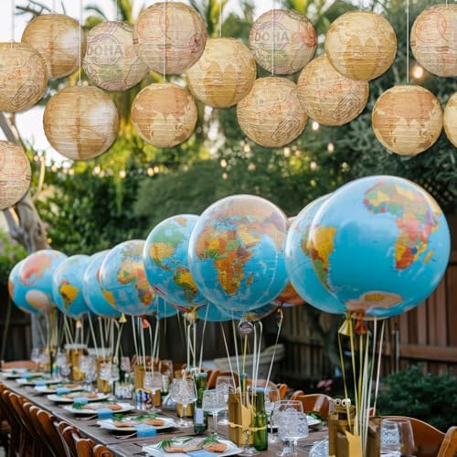 Panelee 12 Pcs Travel Themed Party Decorations Bon Voyage Hanging Lanterns - Image 5