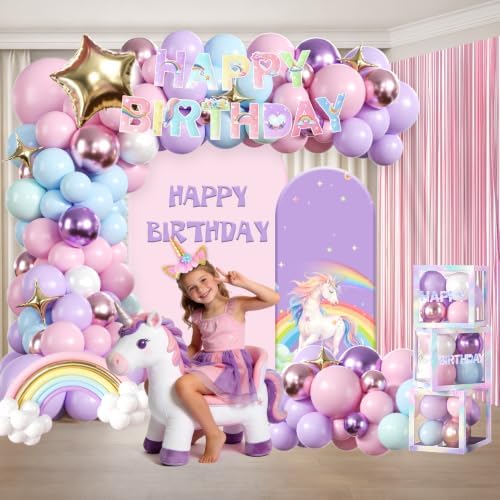 296pcs Unicorn Birthday Decorations for Girl, All-in-One, Set for 25 Guests - Image 4