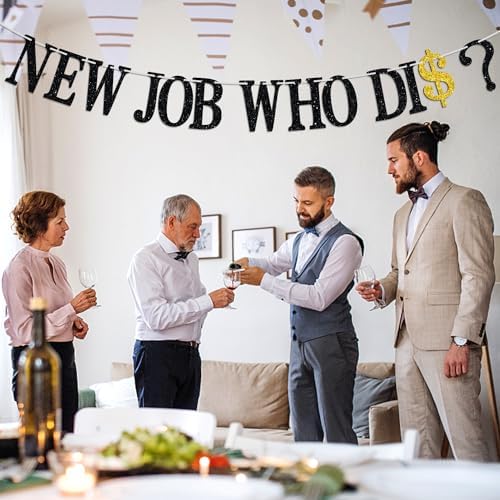 New Job Who Dis Banner - Congrats Coworker/The Beginning of a New Chapter - Job Gift for Her/His - Going Away/Corporation Farewell Party Decoration Supplies - Image 3