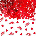 Valentine's Day confetti Red Love Heart Shape Table Scatters Confetti for Wedding Decoration Supplies Valentine's Day Confetti Party Sets by Unknown