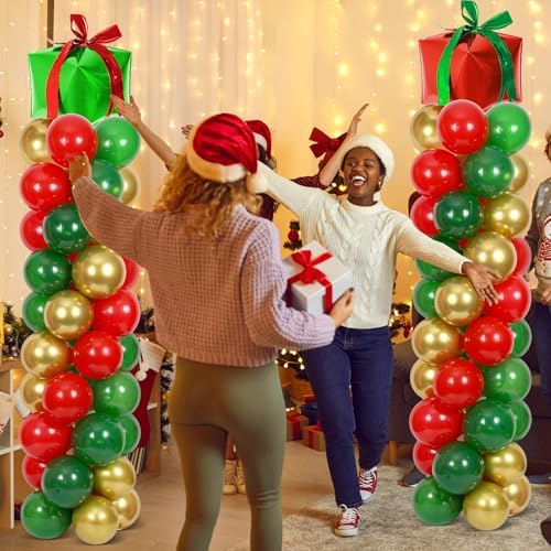 2 Sets Christmas Party Balloon Column Stand Kit Adjustable Balloon Decor - Image 5