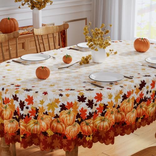 Siilues Fall Tablecloth Oval 60x84 Inch Thanksgiving Home Party Decor by SiiluesOfficial
